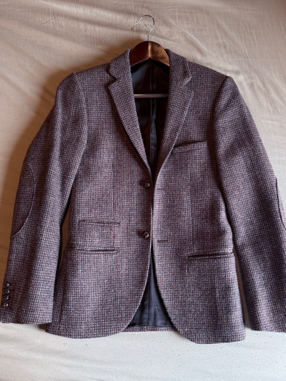 Men's Textured Wool-Blend Blazer in Brown